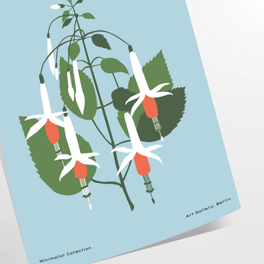 space botanical poster serene blue gray hues elegant print touch nature wall art room ideal gift decor style sizes A4 cm A0